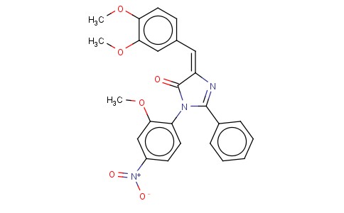 4H-IMIDAZOL-4-ONE, 3,5-DIHYDRO-5-((3,4-DIMETHOXYPHENYL)METHYLENE)-3-(2-METHOXY-4-NITROPHENYL)-2-PHEN